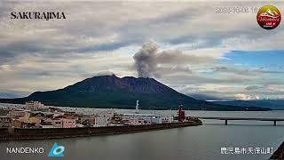 Sakurajima Volcano Large Ash Plume Timelapse 081024 [upl. by Anahsed]