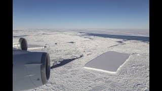 Flight Over a Rectangular Iceberg in the Antarctic [upl. by Eletnahs]