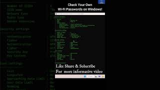 windows Check WIFI Password with CMD  Made Easy by skillleading [upl. by Oznecniv]