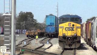 CSX Pinoca Yard  Intermodal loading and Mix Manifest pulling out  030913 [upl. by Roter987]