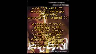 ❤️kadumkaappi❤️parayathe parayunna kadumkappi mizhiyulla songlyrics🥰 [upl. by Bethany]