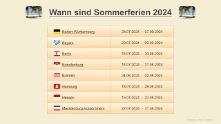 Wann sind Sommerferien 2024 [upl. by Ariamat455]