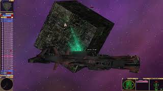 Star Trek Bridge Commander Multiverse Stargate Ancient Warship vs Borg Cube [upl. by Tristram]