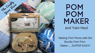 Pom Pom Maker by Bucilla  Easy to Useand check out this Yarn Haul [upl. by Demodena]