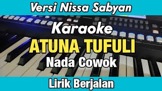 Karaoke  ATUNA TUFULI Nada Pria Versi Nissa Sabyan Lirik Berjalan  Free Palestina [upl. by Larrisa]