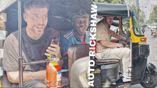 Crowds Chase Logan Paul MrBeast amp KSI’s Unexpected Auto Rickshaw Ride on Mumbai Street [upl. by Elleined]