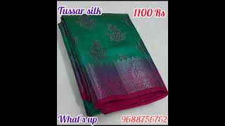 Tussar silk sarees offer price 1100 Rs Ship extra limited stock only🎊🎊🎊 whatsapp 9688756762 [upl. by Ellenehc649]