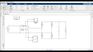 Simulation du Redresseur Monophasé sur Matlab Simulink Darija Marocaine Half wave Bridge [upl. by Yrallam]