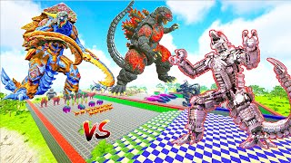 Godzilla vs MechaGodzilla amp Giant Mutant Creatures Epic Battle Simulator Kaiju Showdown [upl. by Berty]