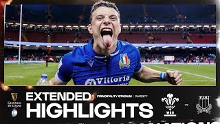 WHAT A WIN 🔥  EXTENDED HIGHLIGHTS  WALES V ITALY  2024 GUINNESS MENS SIX NATIONS RUGBY [upl. by Idalla884]