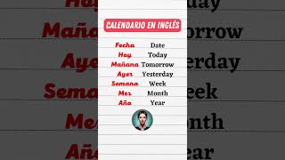 📅 Calendario en inglés Hoy ayer mañana mes año [upl. by Neelra]