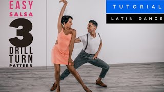 Salsa Tutorial Salsa Turn Drills Subscribe ⬆️ 🔔 [upl. by Auburta]