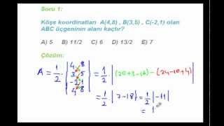 ANALİTİK GEOMETRİ FARKLI YÖNTEMÜÇGENDE ALAN KOLAY YOL [upl. by Akemhs]