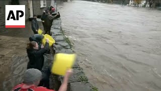 Floods hit parts of England and Wales after Storm Bert [upl. by Akimal]