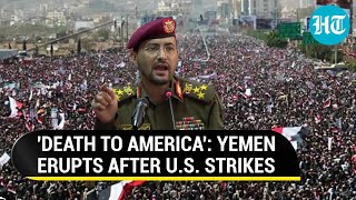 Punish America Thousands Seek Revenge By Houthis In Yemen After US Strikes  Watch [upl. by Mccready768]