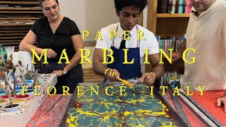 Paper Marbling in Florence Italy with Rajiv Surendra [upl. by Nailliw542]