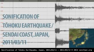 Sonification of Tohoku Earthquake  Sendai Coast Japan 20110311 [upl. by Oivalf833]