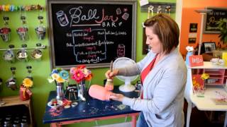 Painting Ball Jars With Debis Design Diary DIY Chalk Type Paint [upl. by Anerys]