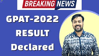 gpat result 2022  GPAT 2022 Result  cut off gpat 2022 [upl. by Nesyt]