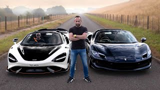 McLaren v Ferrari  765LT Spider goes up against the 296 GTS [upl. by Derte]