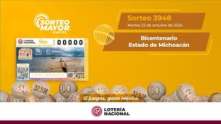 SORTEO MAYOR No 3948 Bicentenario del Estado de Michoacán [upl. by Enetsirhc]