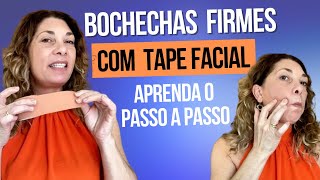 Tape Facial para levantar bochechas passo a passo [upl. by Ruosnam297]