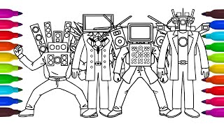 Skibidi Toilet  TITAN SPEAKERMAN amp TITAN TV MAN Coloring PagesHow to Color All New BossesNCS c36 [upl. by Carmita675]