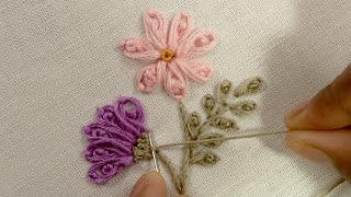 Simple Tutorial for Hand Embroidered Flowers amp Leaves  How to Embroider by Hand [upl. by Ejroj]