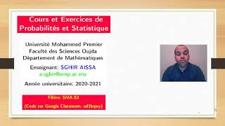 Plan du cours SMA S3 Probabilités et Statistique [upl. by Elyrad424]