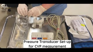 Pressure transducer setup for CVP measurement [upl. by Trautman614]