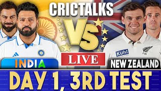 Live IND Vs NZ Day 1  3rd Test  Live Scores amp Commentary  India vs New Zealand  Last 20 [upl. by Nitsed]