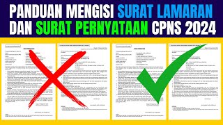 PANDUAN LENGKAP MENGISI SURAT LAMARAN DAN SURAT PERNYATAAN SELEKSI CPNS 2024 [upl. by Nenerb]