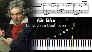 Beethoven  Für Elise  Piano Tutorial with Sheet Music [upl. by Einiffit]