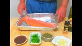 Filete de salmon al horno con salsa de mantequilla [upl. by Macfarlane]