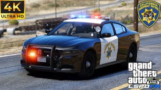 Playing GTA 5 As A POLICE OFFICER Highway Patrol CHP GTA 5 Lspdfr Mod lspdfr 4K [upl. by Cedar]