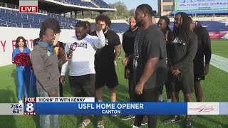 USFL players are ready for opening day kickoff in Canton [upl. by Frame]