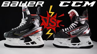 Bauer Vapor 2X Pro vs CCM JetSpeed FT2 Hockey Skates comparison review [upl. by Dodi]