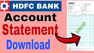 hdfc account statement download online  how to download hdfc bank account statement PDF 2024 [upl. by Latoyia390]