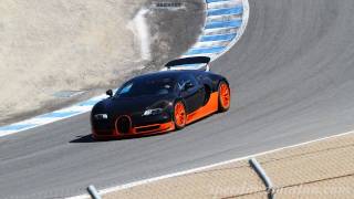 Bugatti Veyron Super Sport at the Corkscrew at Laguna Seca [upl. by Naehs]