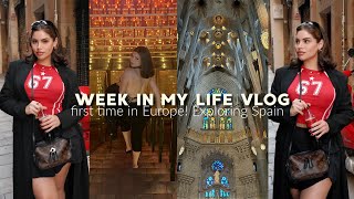 weekly vlog♡ My first time in Europe Exploring Spain Trying New Foods Nightlife amp more [upl. by Alger]