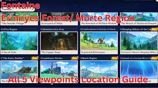 Fontaine Erinnyes Forest Morte Region All 5 Viewpoint Location Guide 【Genshin Impact 42】 [upl. by Eidoj694]