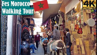 Walking Tour of Fes Old Medina Morocco Fez el Bali 4K60fps maroc Morocco walkingtour [upl. by Adnamma78]