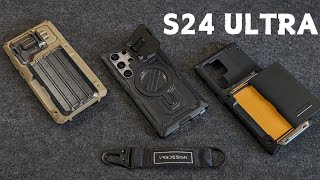 SAMSUNG GALAXY S24 ULTRA CASE REVIEW VRS DESIGN KICKSTAND amp WALLET CASES [upl. by Anauqes478]