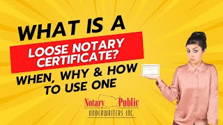 What is a loose notary certificate When Why and How to use one [upl. by Ahsimot]