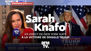 Sarah Knafo en direct depuis New York sur BFMTV réagit à l’élection de Donald Trump [upl. by Mossberg198]