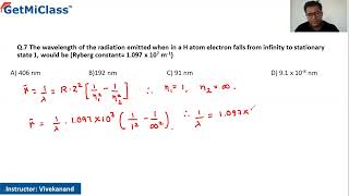 Wavelength of radiation KCET 11th Chemistry Structure of Atoms [upl. by Cand]