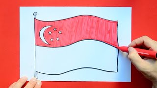 How to draw the National Flag of Singapore [upl. by Erdnaxela]