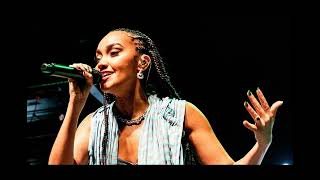 LeighAnne Pinnock puts on a leggy display in plunging mini dress and bedazzled bra as she performs [upl. by Ardnasal]