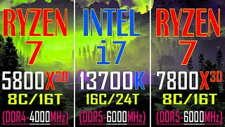 RYZEN 7 5800X3D vs INTEL i7 13700K vs RYZEN 7 7800X3D  PC GAMES BENCHMARK TEST [upl. by Nella836]