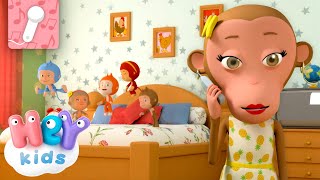 Five Little Monkeys jumping on the bed 🎤 KARAOKE  HeyKids Nursery Rhymes [upl. by Htebezile]